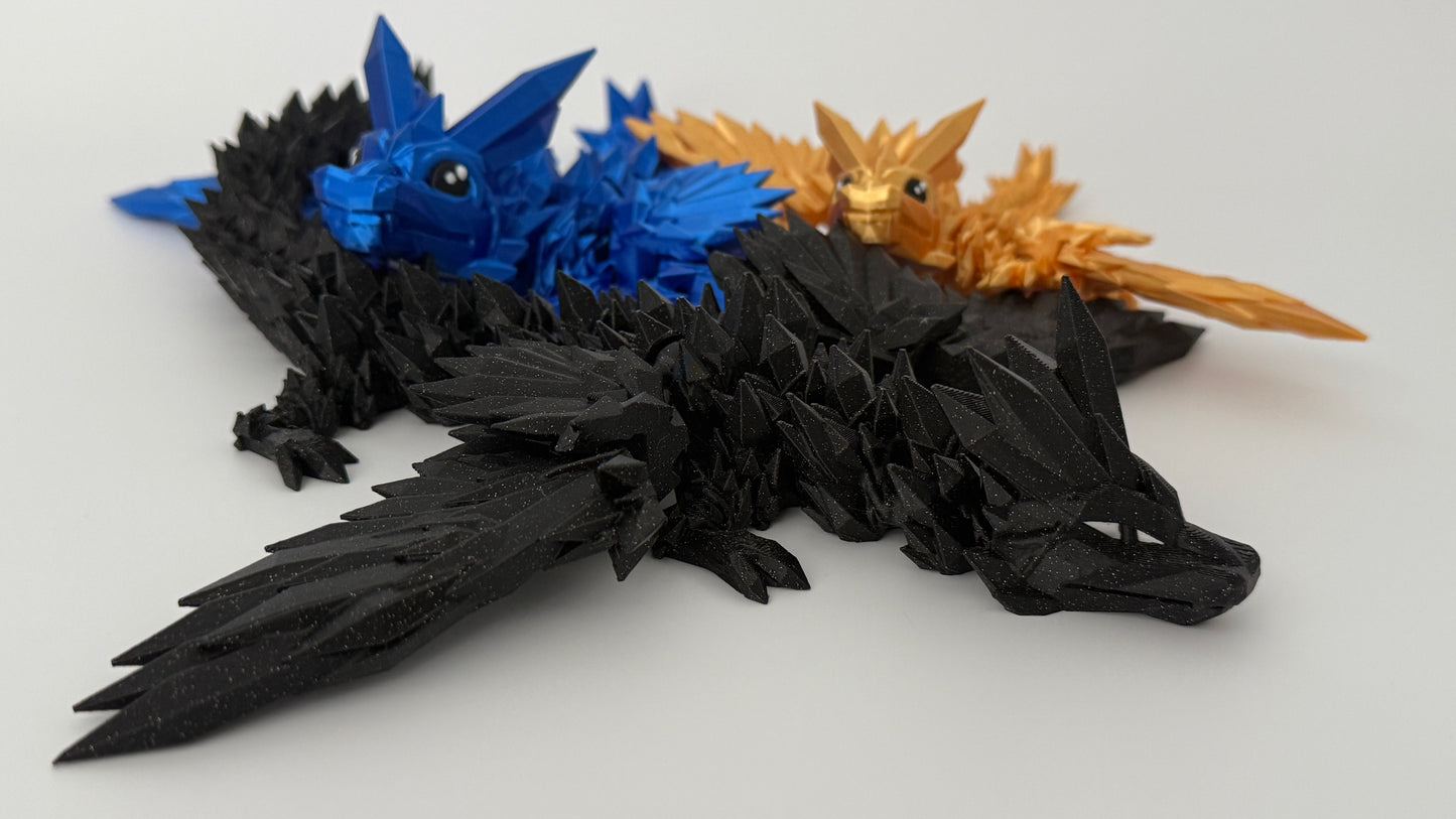 Fantasy Crystal Dragon – 3D Printed Winged Toy | Articulated Mythical Creature | Dragon Gift for Collectors