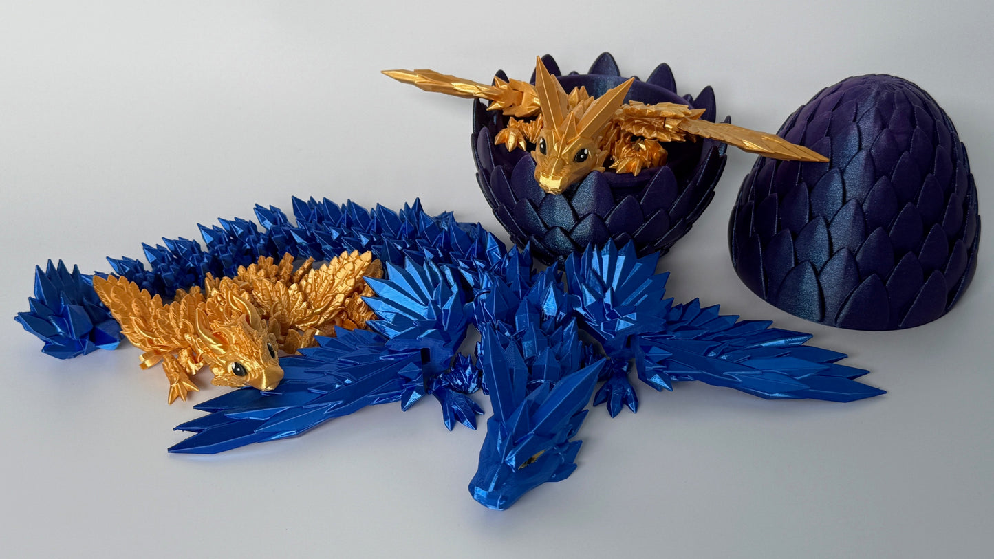 Fantasy Crystal Dragon – 3D Printed Winged Toy | Articulated Mythical Creature | Dragon Gift for Collectors