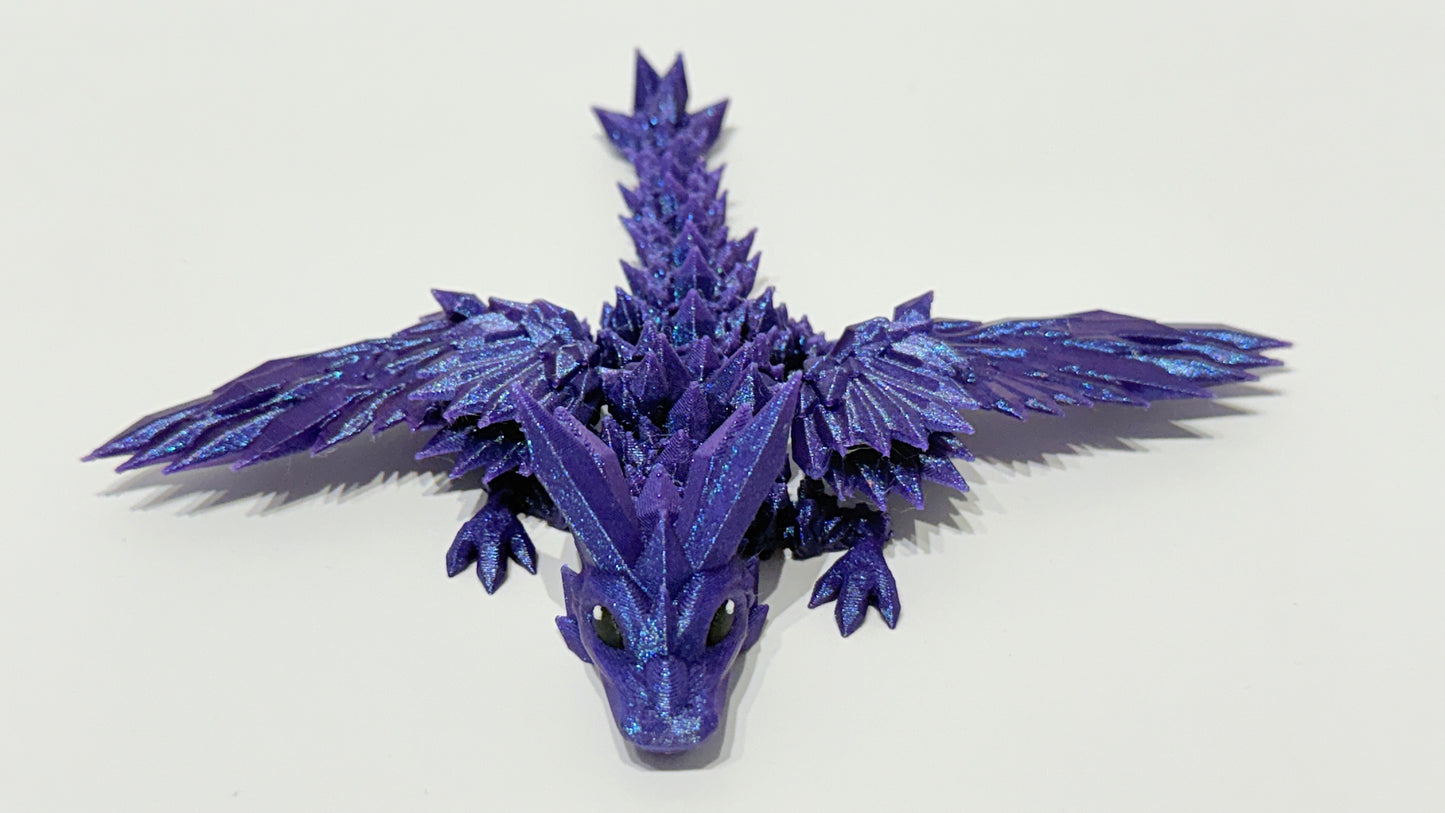 Fantasy Crystal Dragon – 3D Printed Winged Toy | Articulated Mythical Creature | Dragon Gift for Collectors