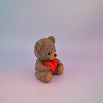 Knitted Teddy Bear With Heart