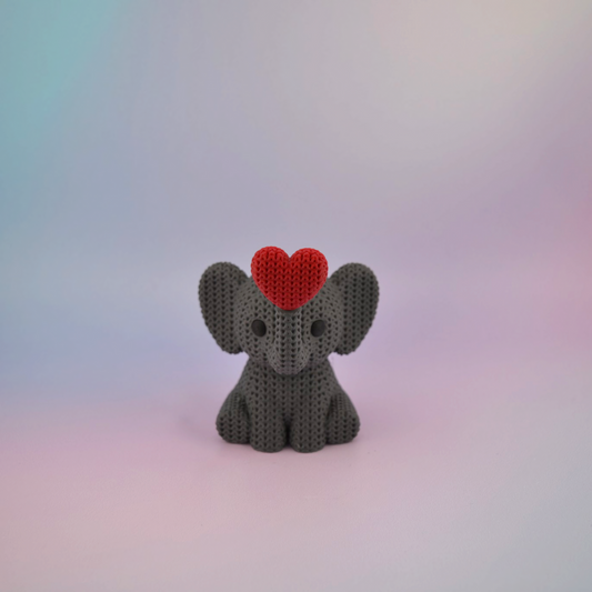 Knitted Elephant With Heart