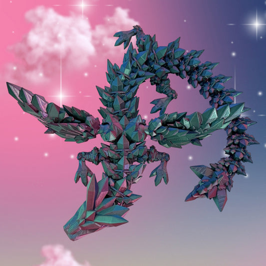 Fantasy Crystal Dragon – 3D Printed Winged Toy | Articulated Mythical Creature | Dragon Gift for Collectors