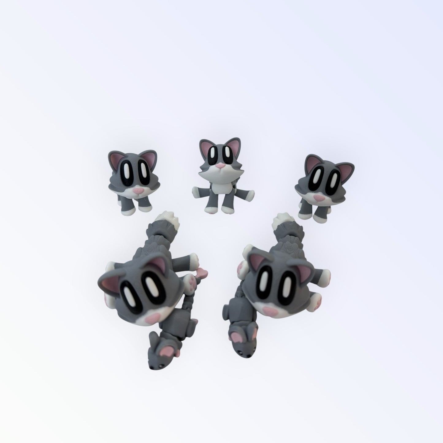 Kawaii Cat Desk Toy – Blob Cat Figurine in Black or Gray | Cute Cat Gift for Cat Lovers