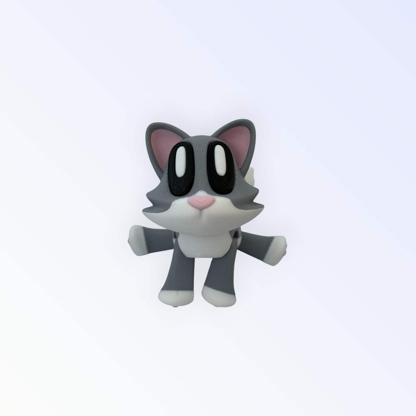 Kawaii Cat Desk Toy – Blob Cat Figurine in Black or Gray | Cute Cat Gift for Cat Lovers