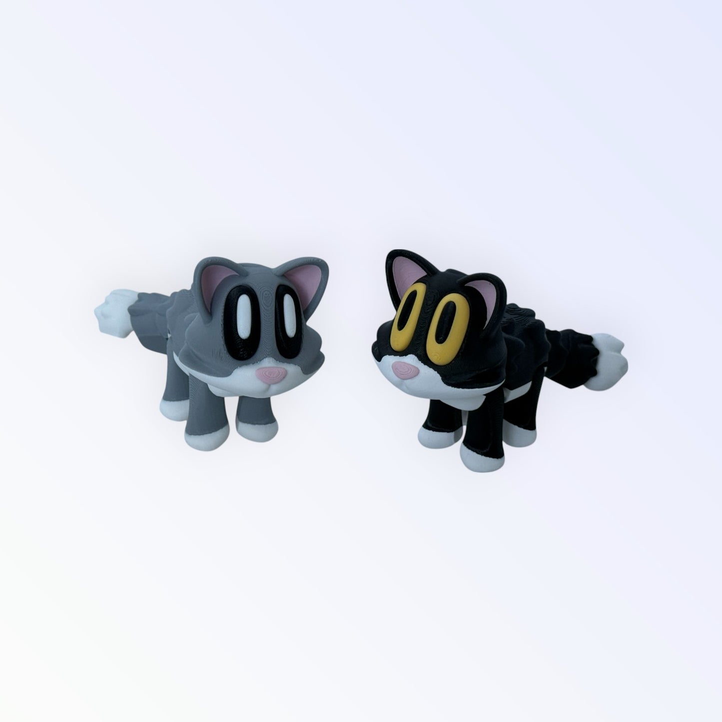 Kawaii Cat Desk Toy – Blob Cat Figurine in Black or Gray | Cute Cat Gift for Cat Lovers